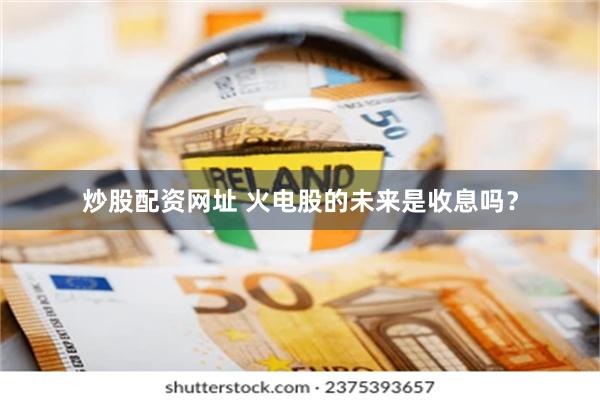 炒股配资网址 火电股的未来是收息吗？