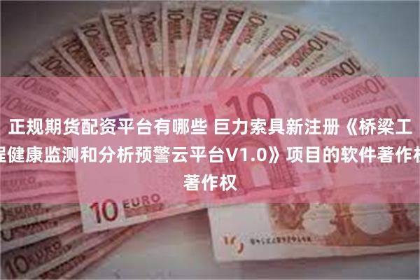 正规期货配资平台有哪些 巨力索具新注册《桥梁工程健康监测和分析预警云平台V1.0》项目的软件著作权